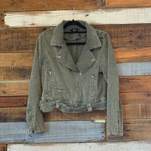 Vici Amaya Pocketed Corduroy Moto Jacket
